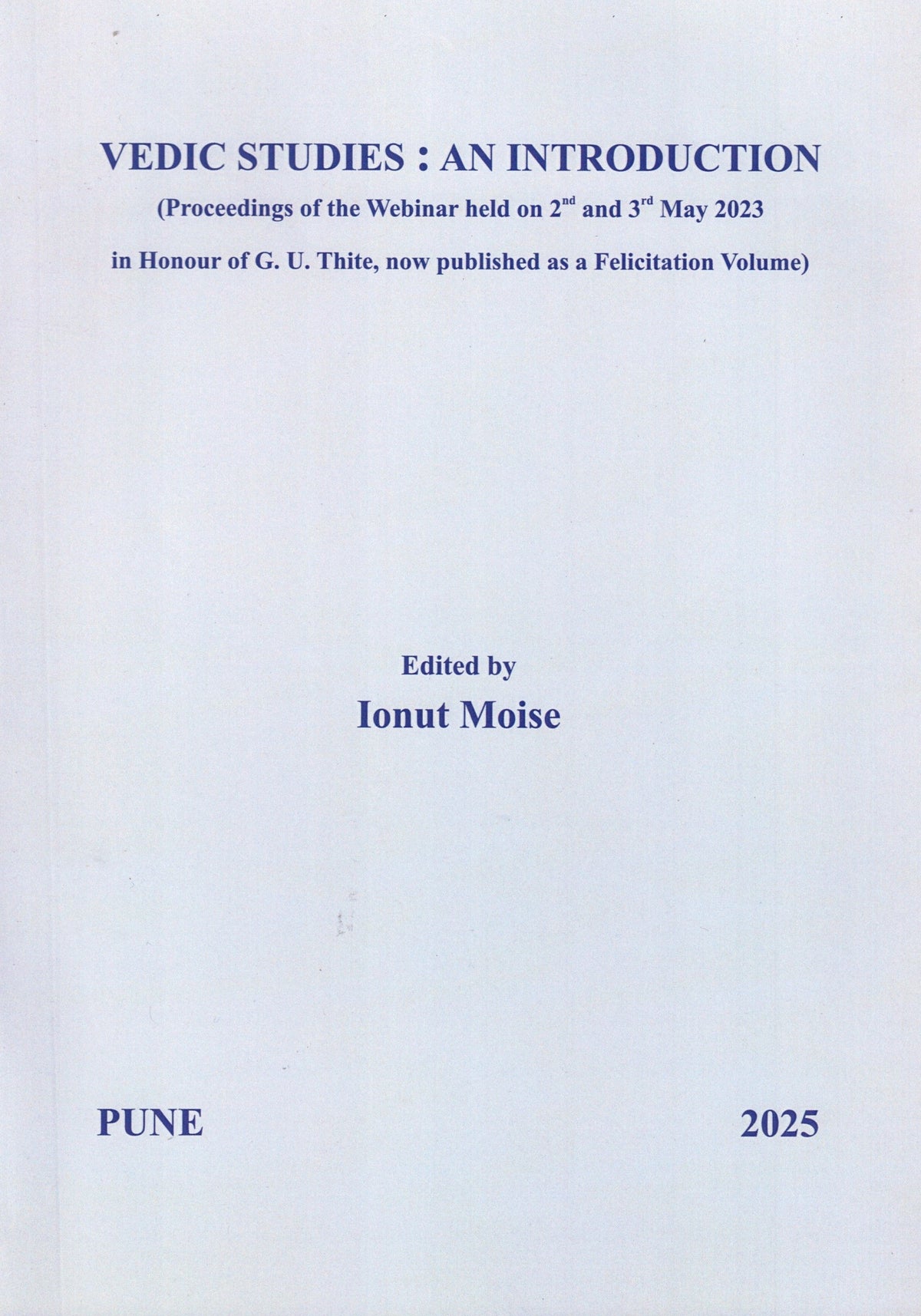Vedic Studies An Introduction By Ionut Moise